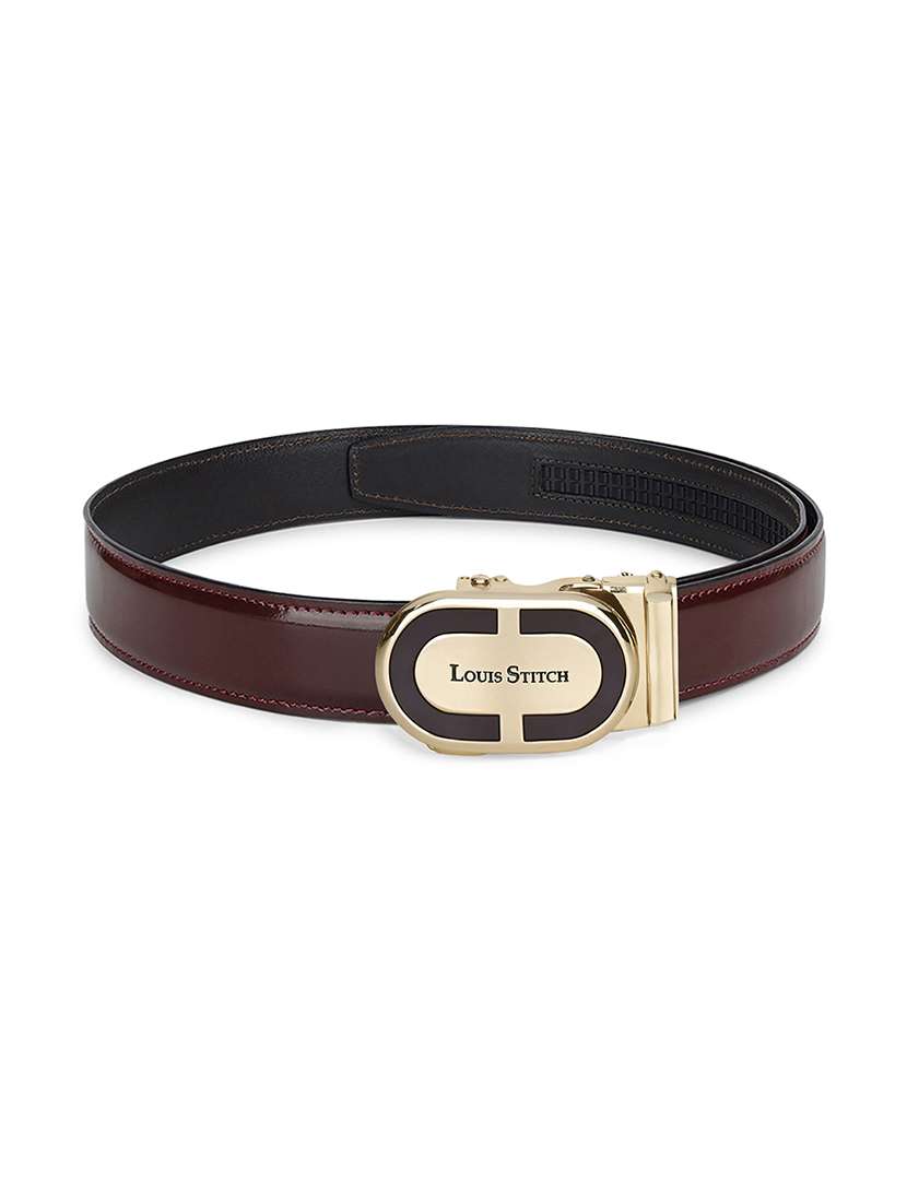solid leather auto lock formal belt - 22143014 -  Standard Image - 3
