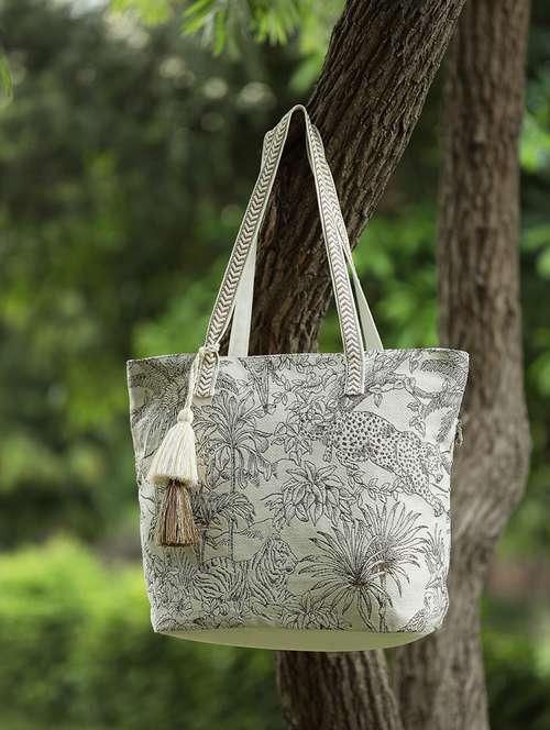  beige cotton blend tote bag - 22143035 -  Standard Image - 0