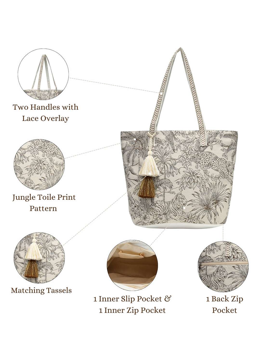  beige cotton blend tote bag - 22143035 -  Standard Image - 5