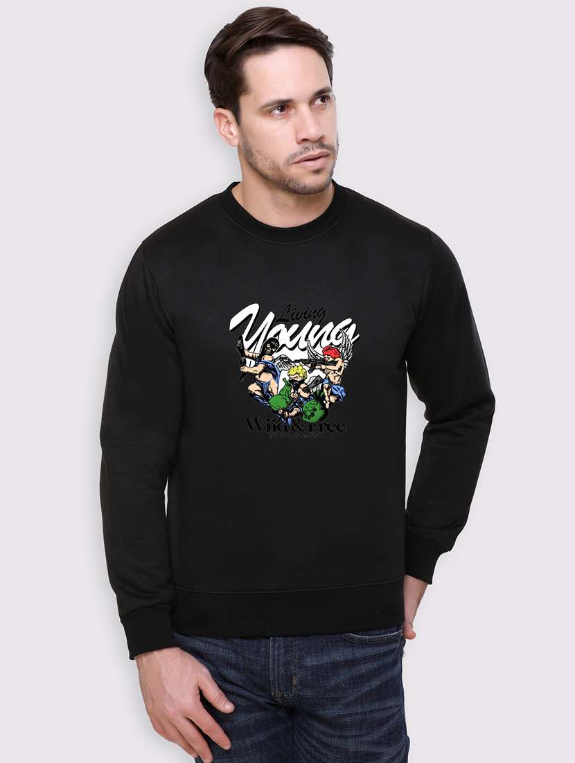 men front print long sleeve regular fit sweatshirt