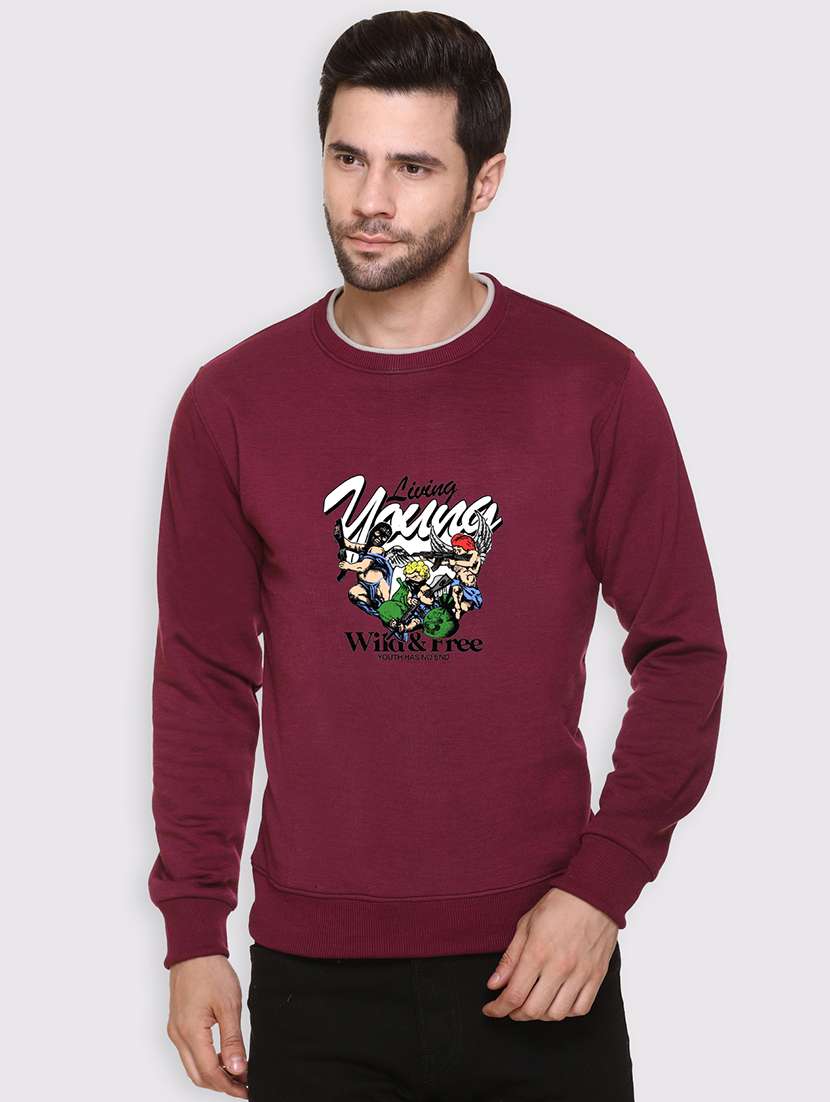 men front print long sleeve regular fit sweatshirt