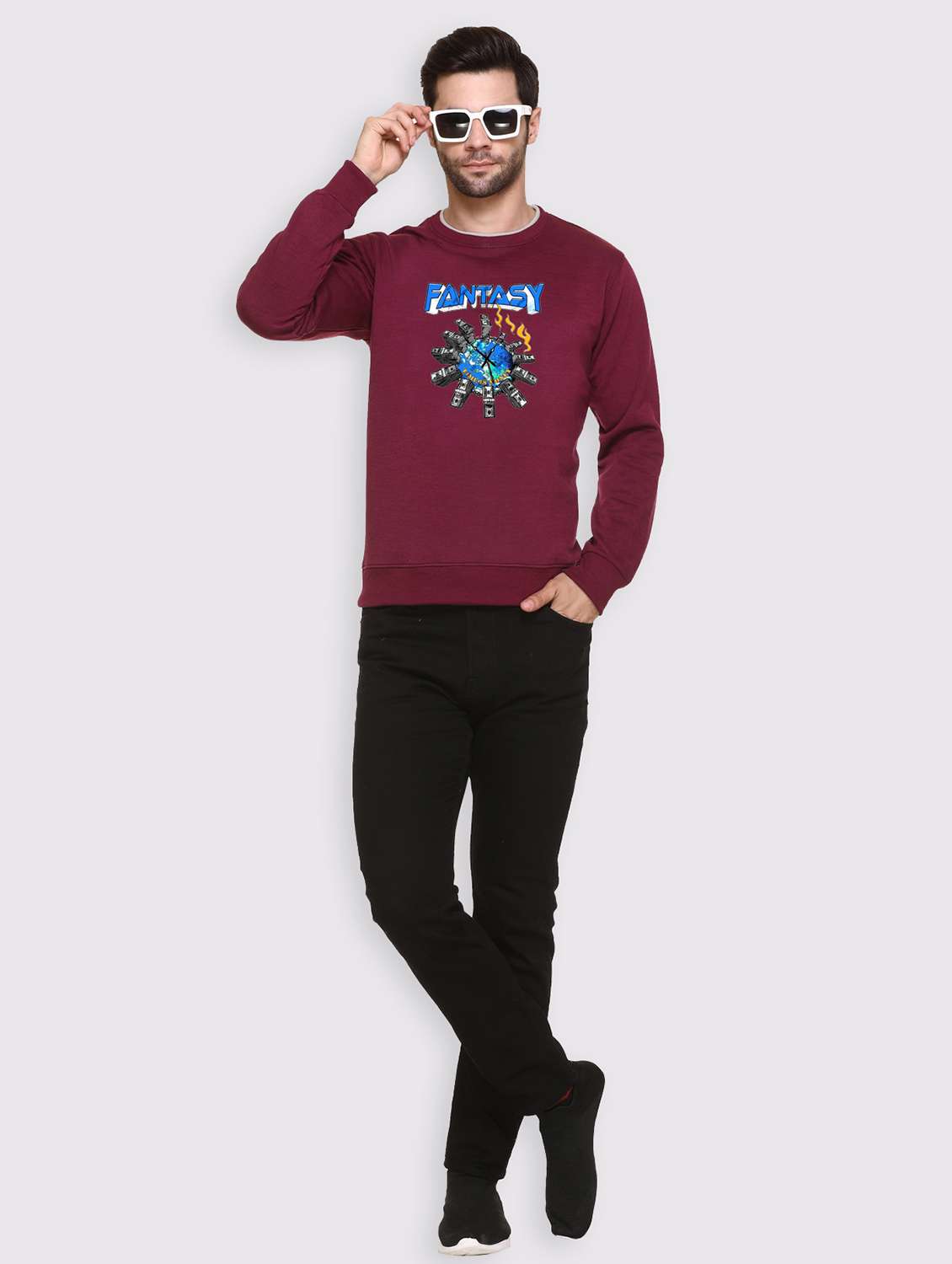 men front print long sleeve regular fit sweatshirt - 22143057 -  Standard Image - 3