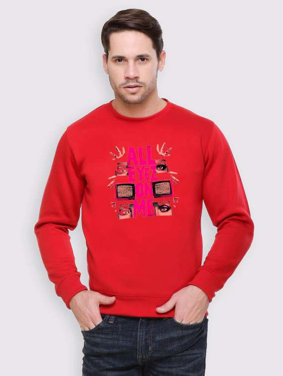 men front print long sleeve regular fit sweatshirt - 22143058 -  Zoom Image - 0