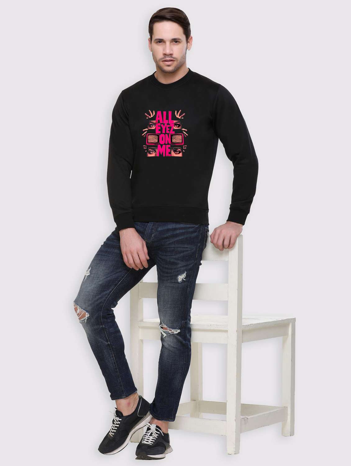 men front print long sleeve regular fit sweatshirt - 22143059 -  Standard Image - 3