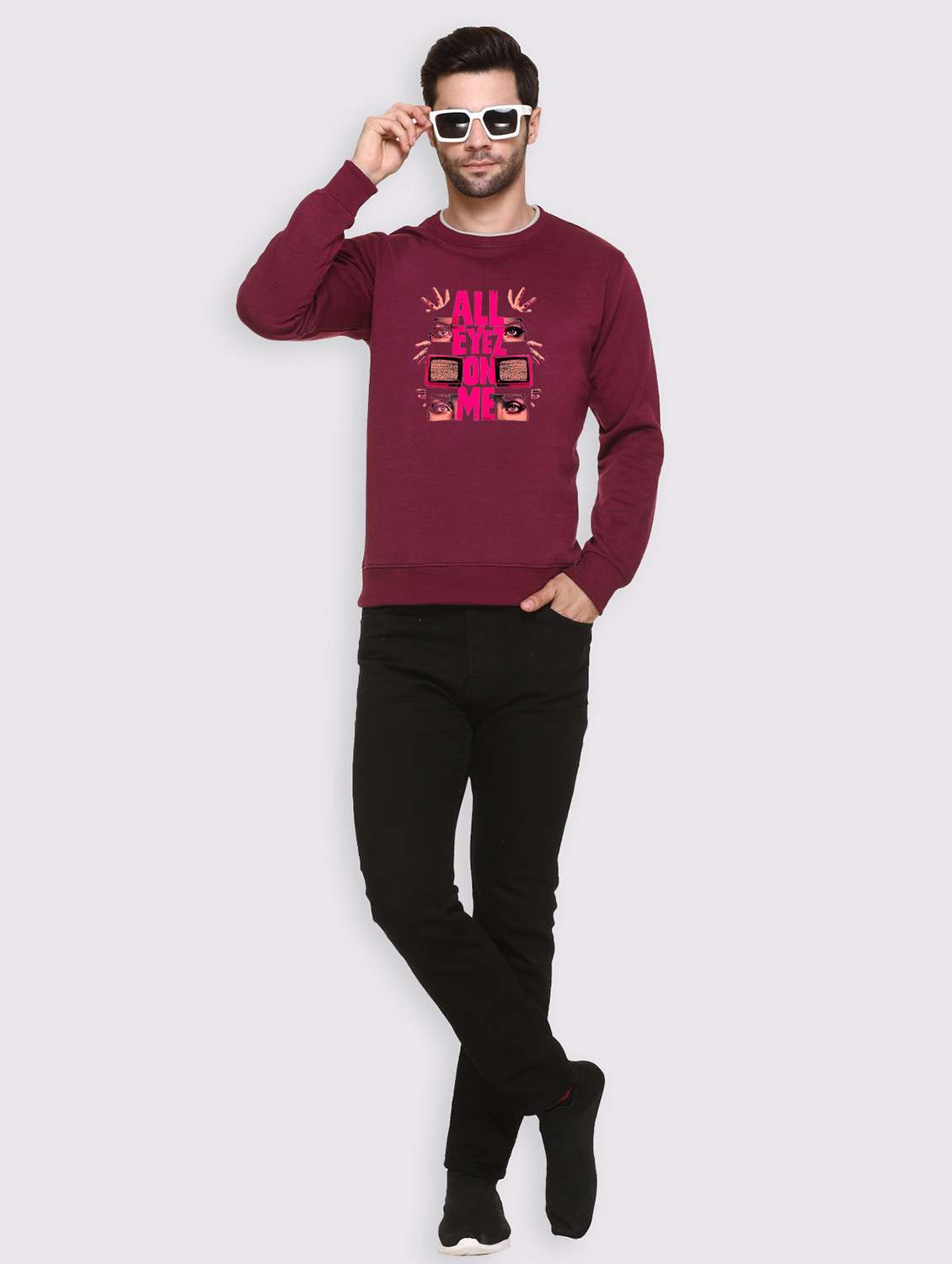men front print long sleeve regular fit sweatshirt - 22143061 -  Standard Image - 3