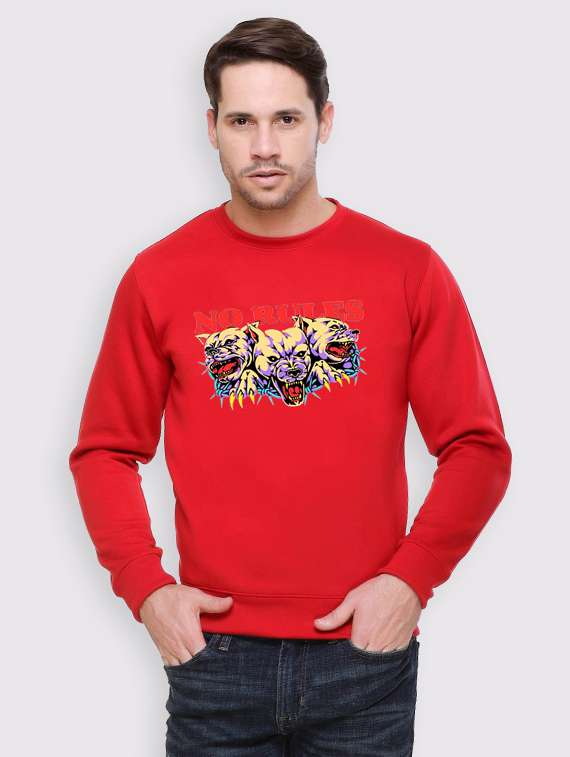 men chest print long sleeve regular fit sweatshirt - 22143070 -  Zoom Image - 0