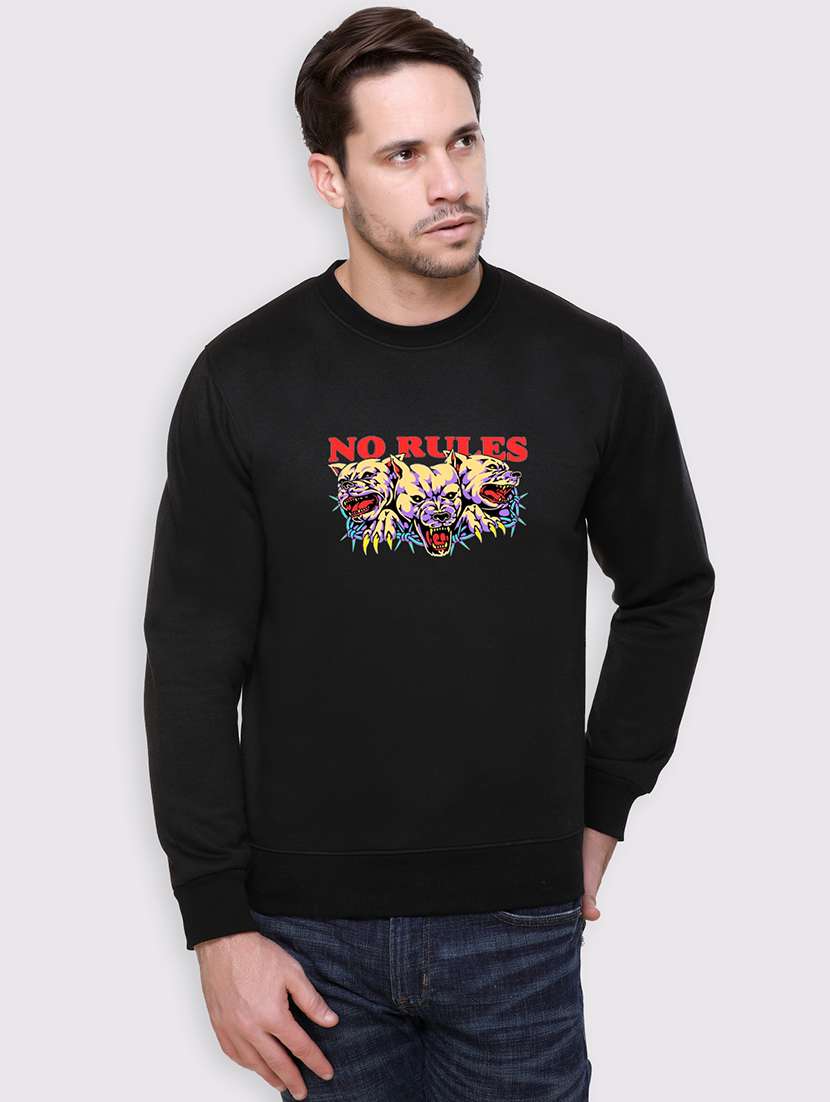 men chest print long sleeve regular fit sweatshirt