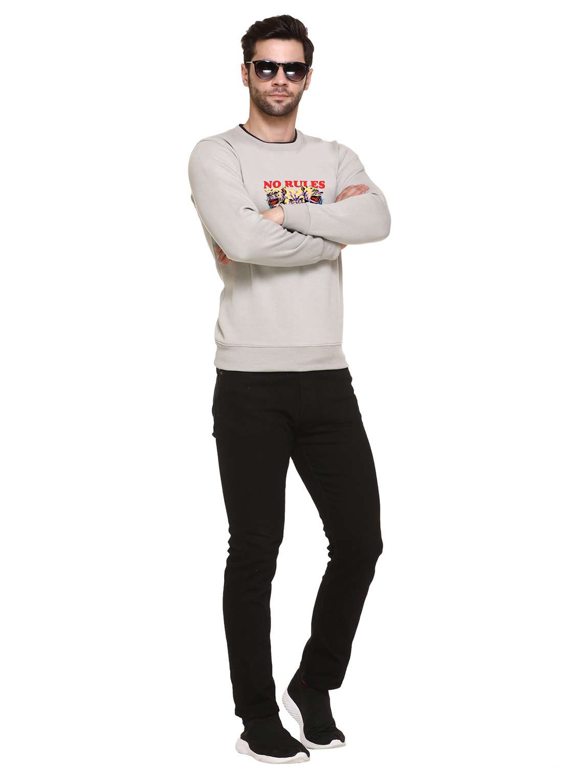 men chest print long sleeve regular fit sweatshirt - 22143072 - Standard Image - 3