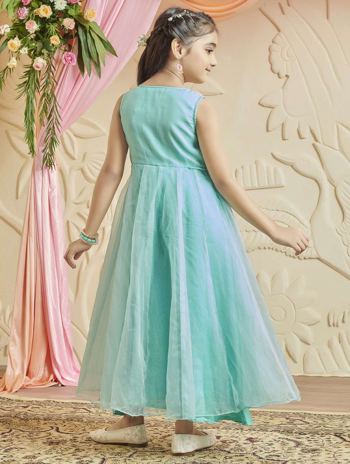 girl sembroidered sleeveless fit & flare gown - 22143114 - Standard Image - 3