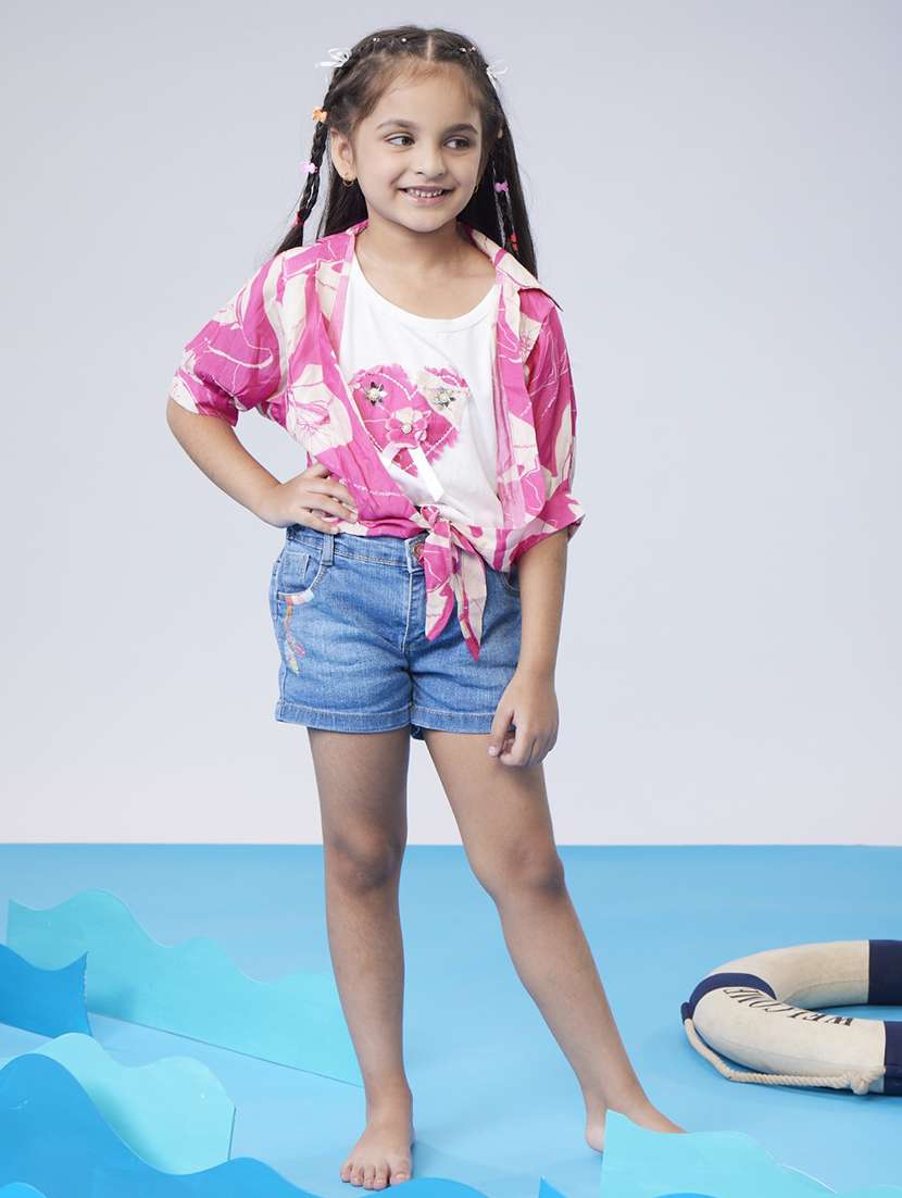 girls printed short sleeve shirt top - 22143126 - Standard Image - 5