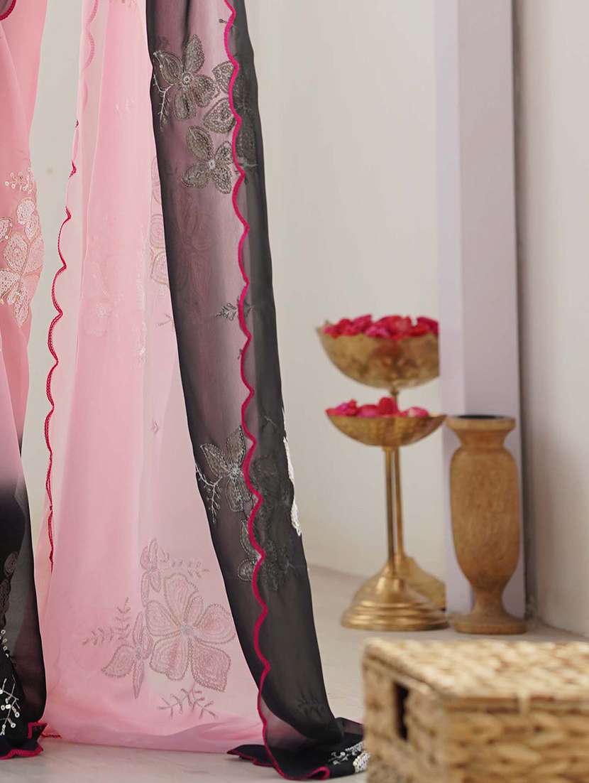 women ombre embroidered saree with blouse - 22143156 - Standard Image - 3