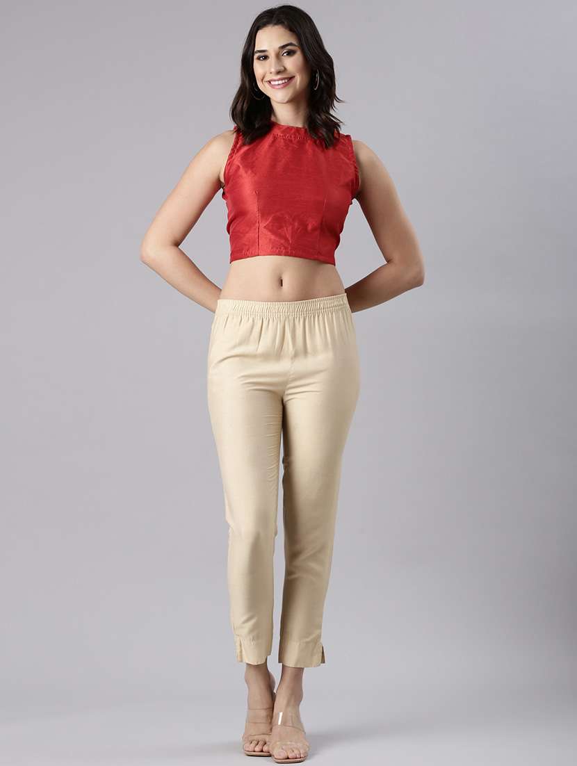 women solid sleeveless stitched blouse - 22143216 - Standard Image - 5