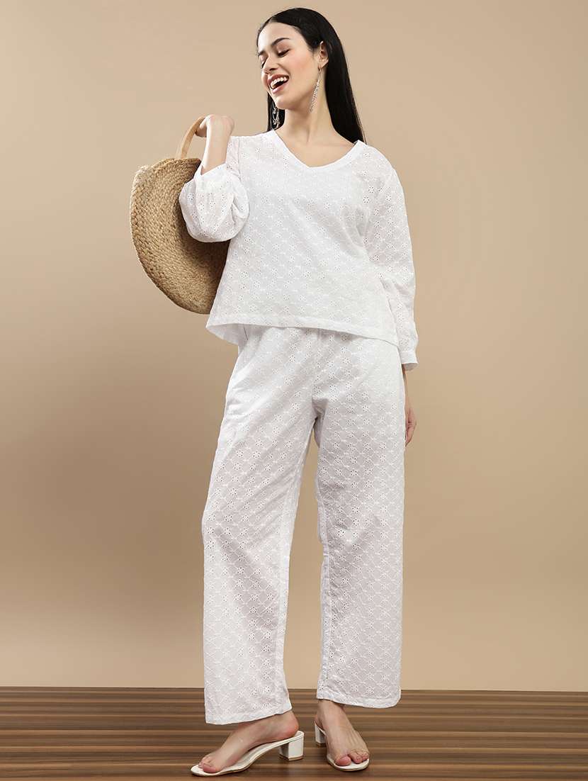 Women Embroidered Mid Rise Straight Palazzo - 22143263 -  Standard Image - 3