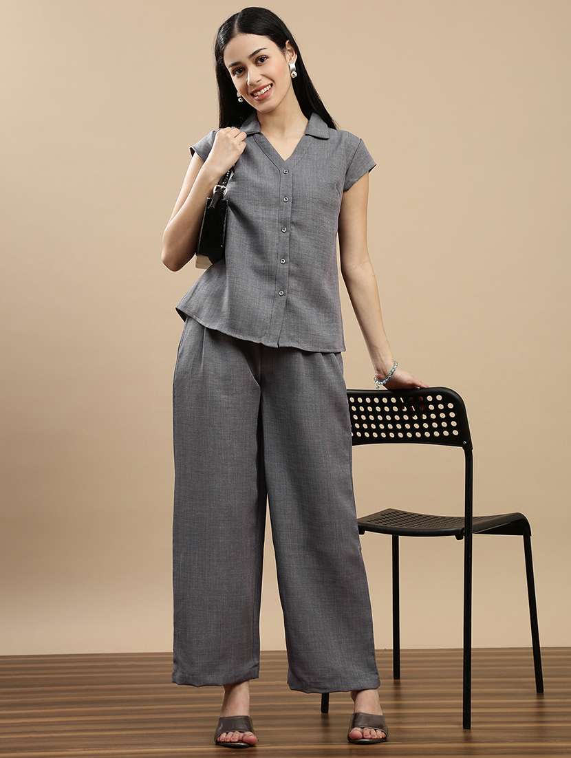 women solid mid rise straight palazzo - 22143265 -  Standard Image - 3