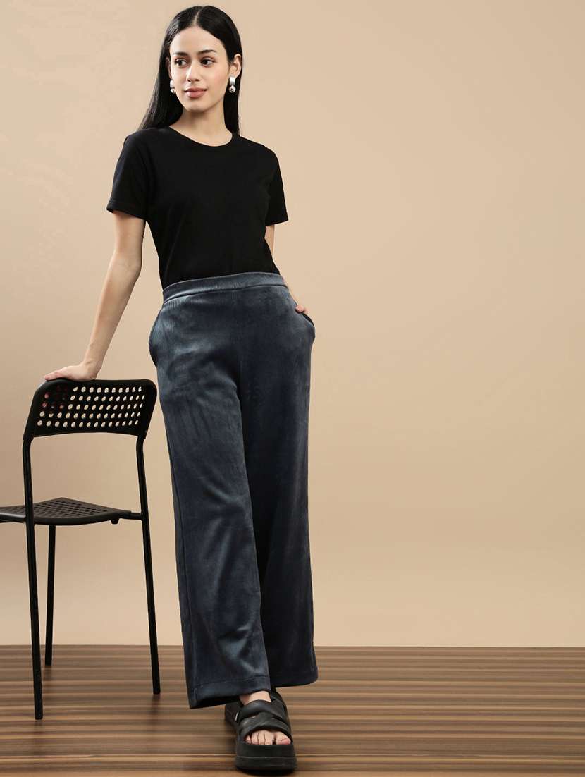 women solid mid rise palazzo - 22143278 -  Standard Image - 3