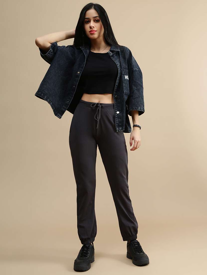 women solid mid rise jogger - 22143413 -  Standard Image - 3