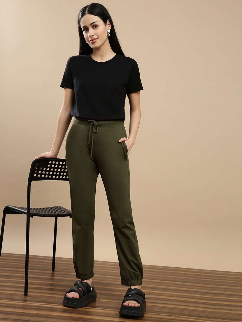 women solid mid rise jogger - 22143414 -  Standard Image - 3
