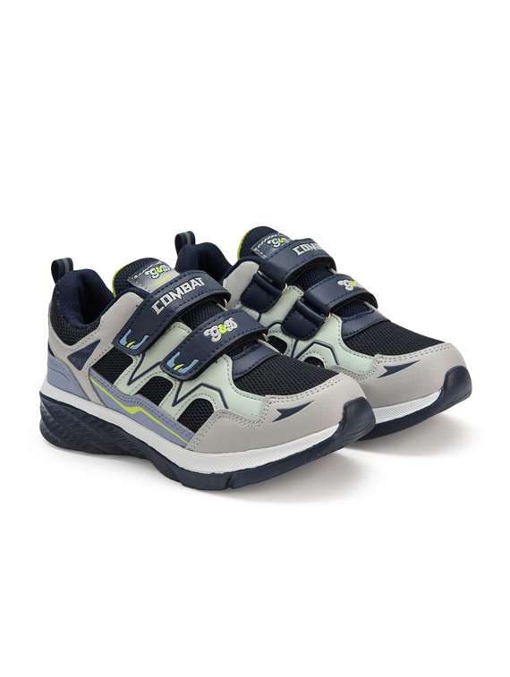 boys navy blue synthetic sneaker