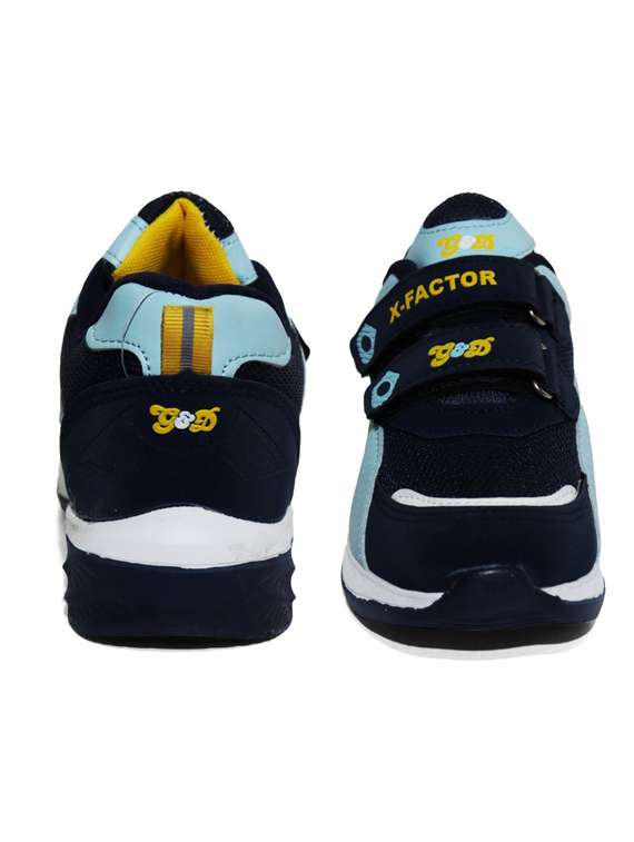 boys navy blue synthetic leather sports shoe - 22143582 -  Standard Image - 3