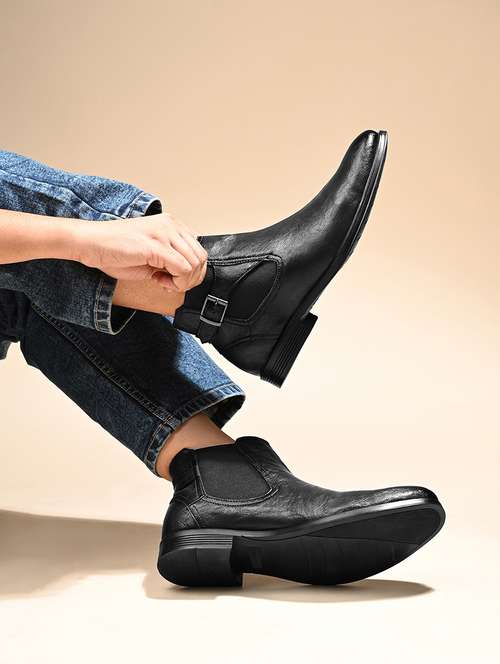 men black slip on boot - 22143585 - Standard Image - 0