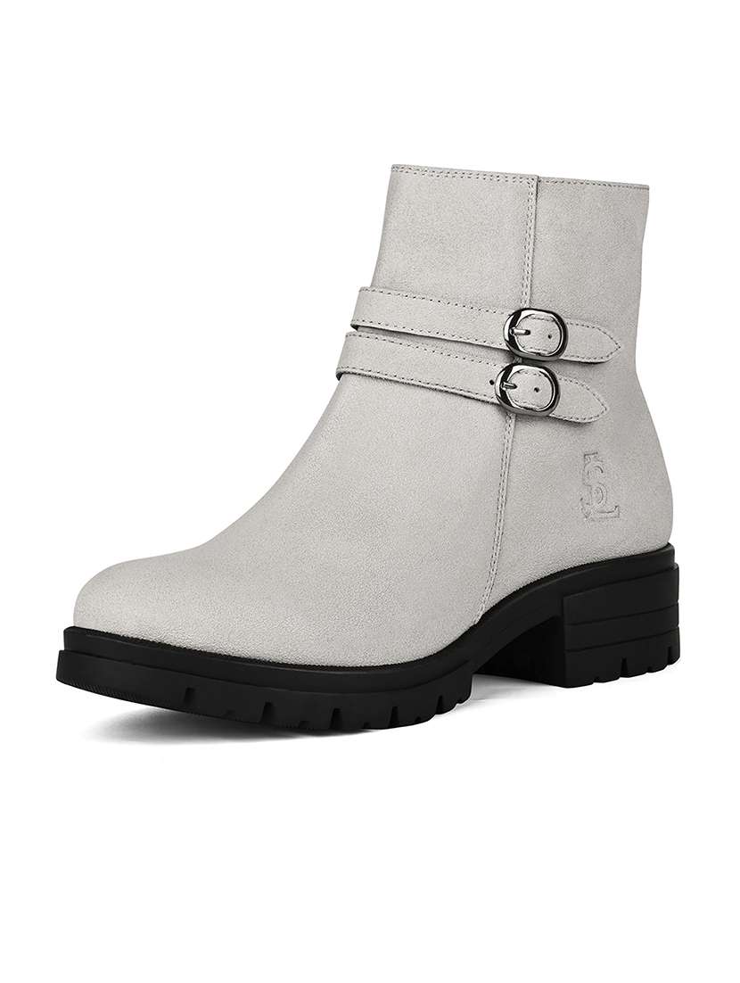 women solid slip on ankle s boot - 22143587 - Standard Image - 3