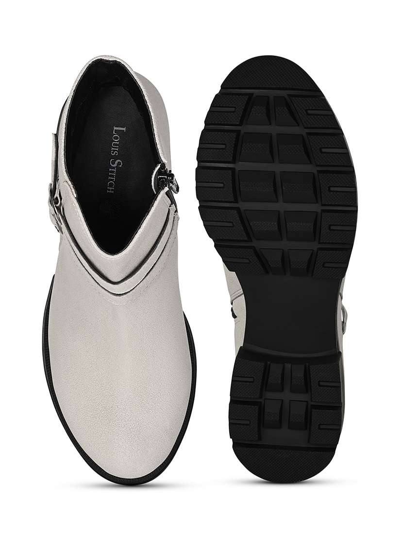 women solid slip on ankle s boot - 22143587 - Standard Image - 5
