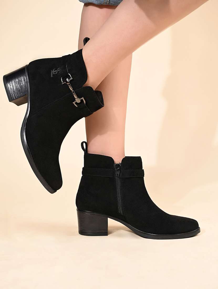 women solid slip on ankle s boot - 22143589 -  Zoom Image - 0