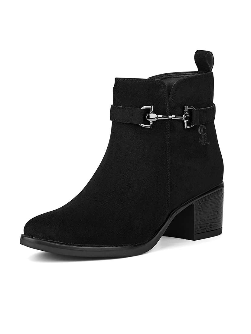 women solid slip on ankle s boot - 22143589 -  Standard Image - 3