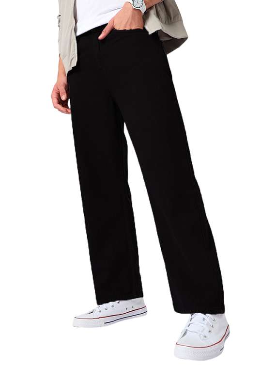 men plain mid rise full length jeans - 22143590 - Zoom Image - 0