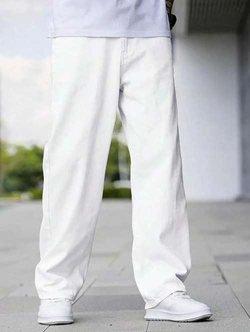 men plain mid rise full length jeans - 22143591 - Standard Image - 0