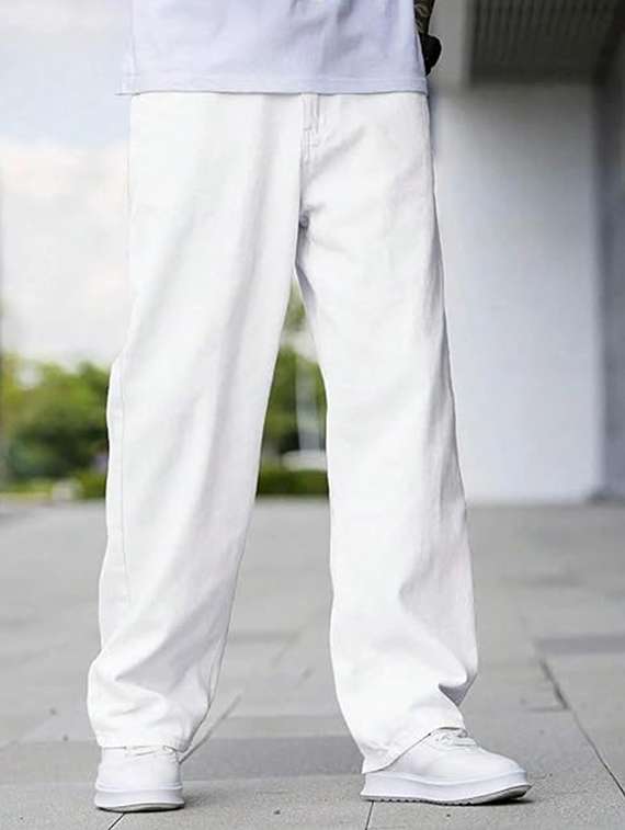 men plain mid rise full length jeans - 22143591 - Zoom Image - 0
