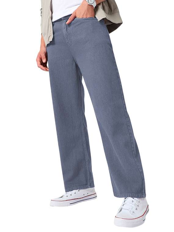 men plain mid rise full length jeans - 22143592 - Zoom Image - 0