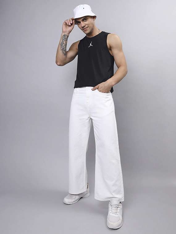 men plain mid rise full length jeans - 22143596 - Standard Image - 3