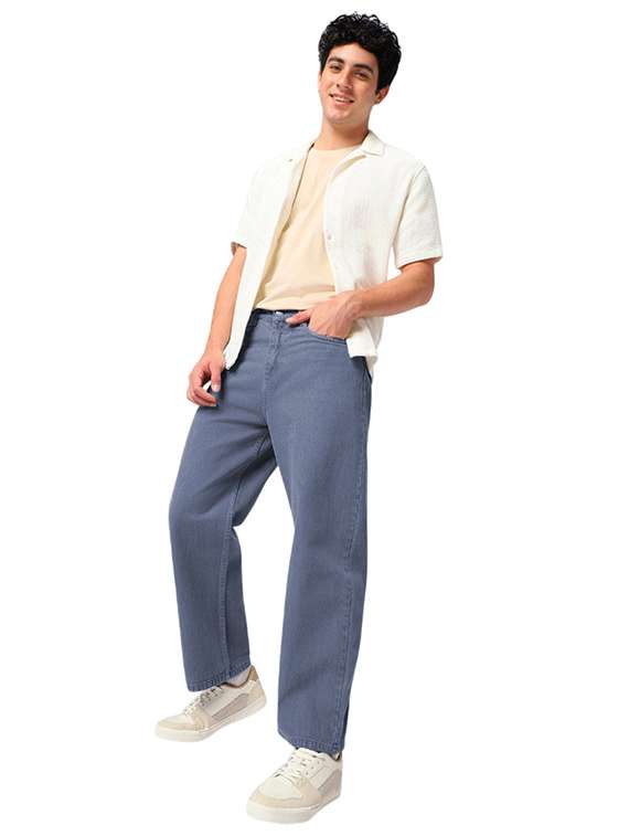 men plain mid rise full length jeans - 22143597 - Standard Image - 3