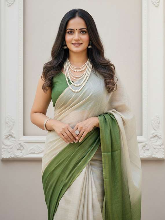 women ombre printed saree with blouse - 22143612 -  Standard Image - 3