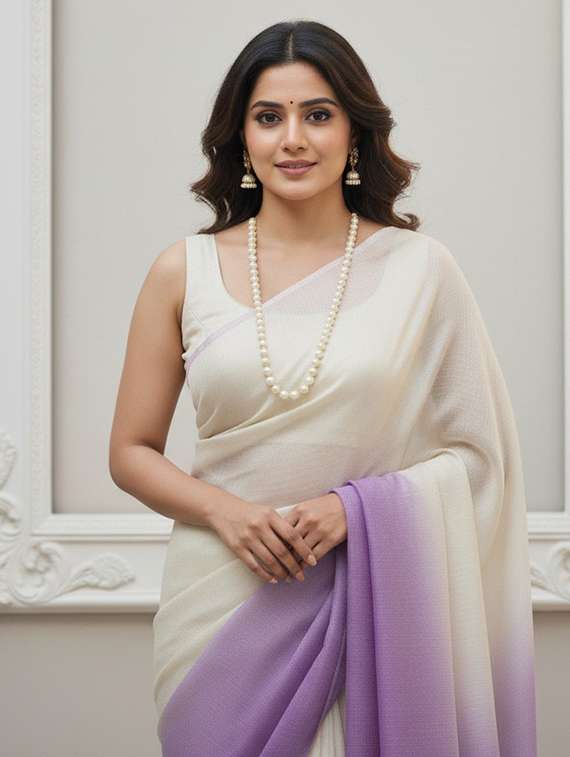 women ombre printed saree with blouse - 22143614 -  Standard Image - 3