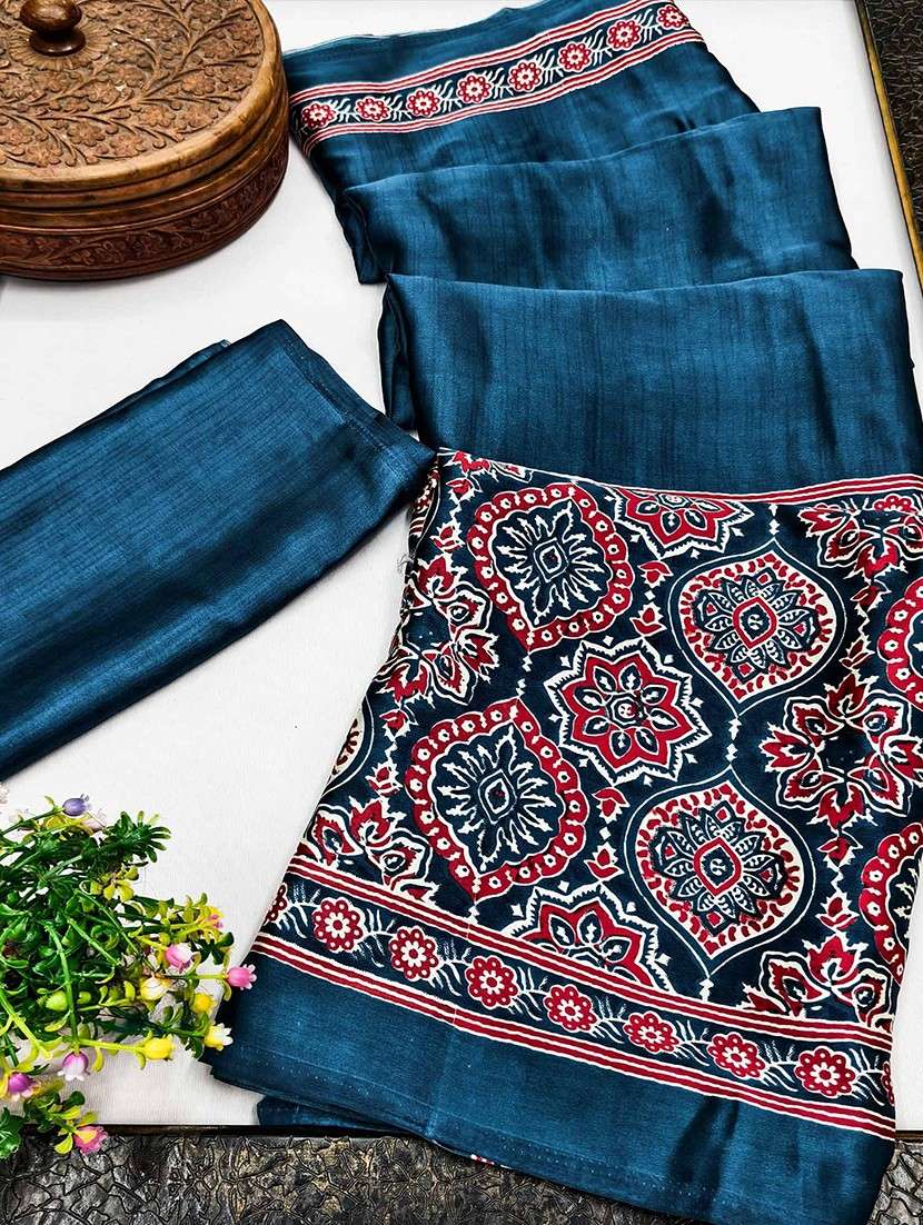 women printed casual wear saree with blouse - 22143631 -  Standard Image - 3