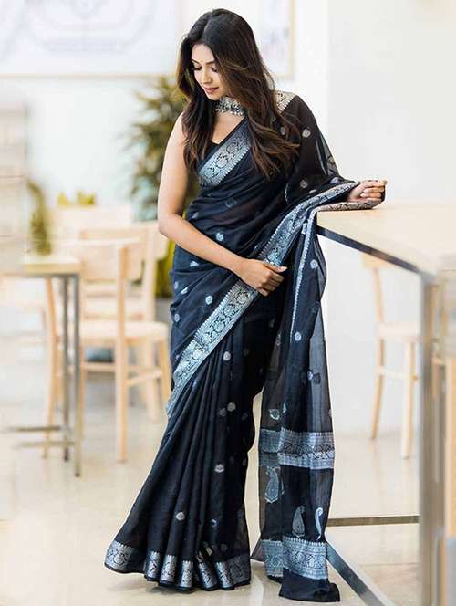 women self design bordered saree with blouse - 22143632 -  Standard Image - 0