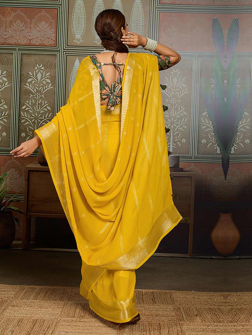 women striped bordered saree with blouse - 22143638 -  Standard Image - 3