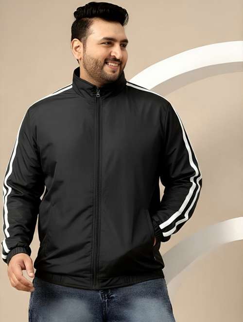 men taped long sleeve windcheater bomber jacket - 22143660 -  Standard Image - 0