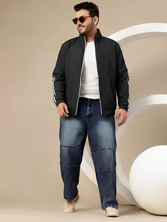 men taped long sleeve windcheater bomber jacket - 22143660 -  Standard Image - 3