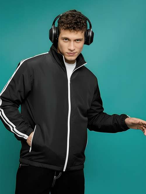 men taped long sleeve lightweight bomber jacket - 22143663 -  Standard Image - 0