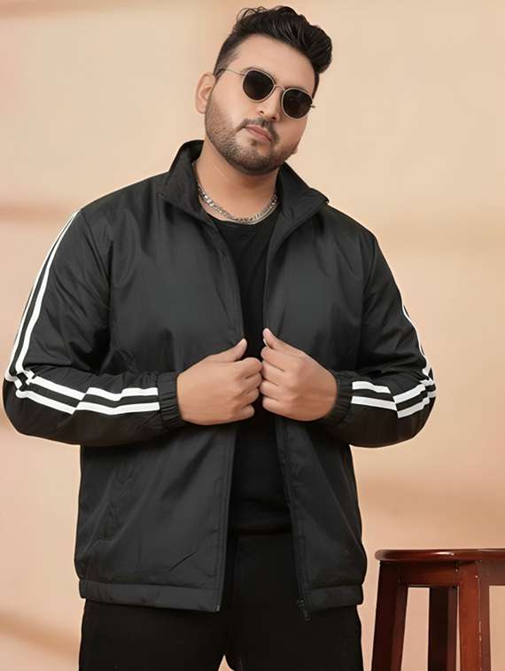 men taped long sleeve lightweight bomber jacket