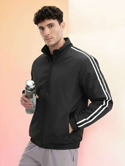 men taped long sleeve lightweight bomber jacket - 22143674 -  Standard Image - 0