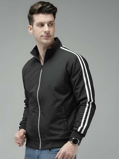 men taped long sleeve lightweight bomber jacket - 22143675 -  Standard Image - 0