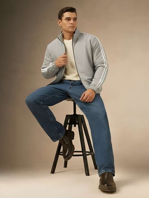 men taped long sleeve lightweight bomber jacket - 22143682 -  Standard Image - 3