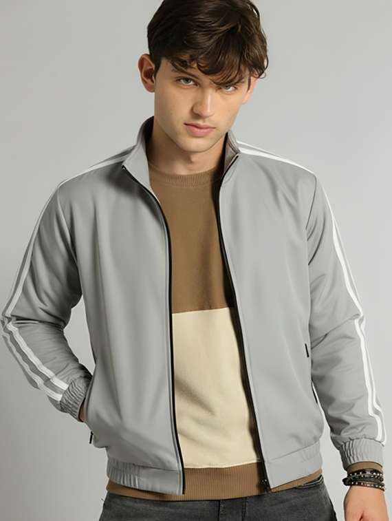 men taped long sleeve lightweight bomber jacket - 22143692 -  Zoom Image - 0