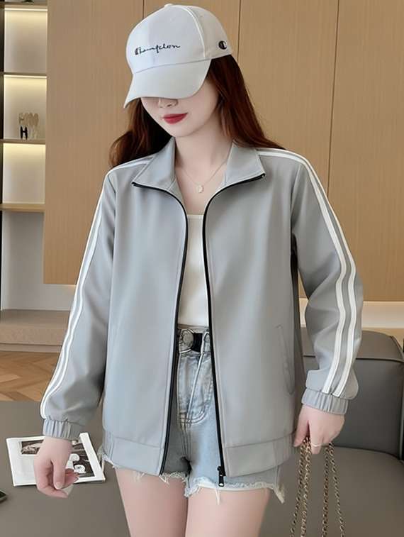 women solid long sleeve windcheater jacket - 22143712 -  Zoom Image - 0