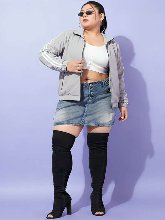 women solid long sleeve jacket - 22143713 - Standard Image - 3