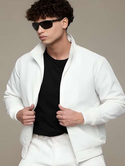 men solid long sleeve lightweight bomber jacket - 22143728 -  Standard Image - 0